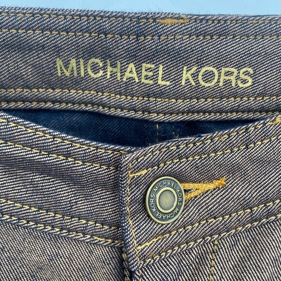 MICHAEL KORS Bronze Gold Shimmer Metallic Mid Rise Stretch Skinny Pants Size 4 - Picture 6 of 8